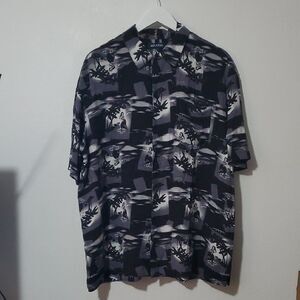 Puritan Black and Gray Casual Button Down Shirt